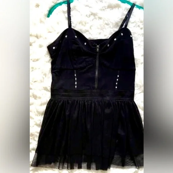 Balera Black Corset Peplum Top Tulle Punkcore Ballerinacore Goth Sexy CHP 2 XS - Picture 8 of 12